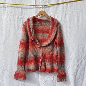 Olsen Red striped knit cardigan